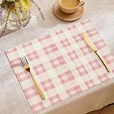 【Polyvalents et pratiques】: Nos sets de table mode sont conçus avec une double protection pour les bordures, des boucles et des bords renforcés pour aider à protéger les sets de table de l’usure. Idéals à combiner avec des tables en bois ou en verre, des armoires et des consoles TV, ils peuvent être placés dans la cuisine, le salon ou à l'extérieur. Vos proches apprécieront l'imprimé vif et le design fonctionnel de ces magnifiques décorations de table