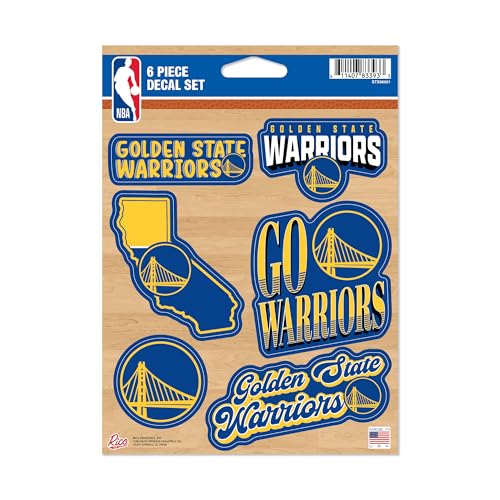 Rico Industries NBA Basketball Golden State Warriors 6-Piece Decal Set