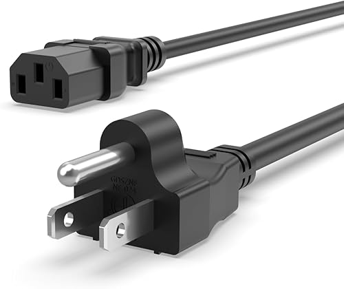 Cable de alimentación de CA universal de 3 clavijas, cable de repuesto para Samsung, Dell, LG, monitor Asus, TV, laptop, impresora, PSU y más