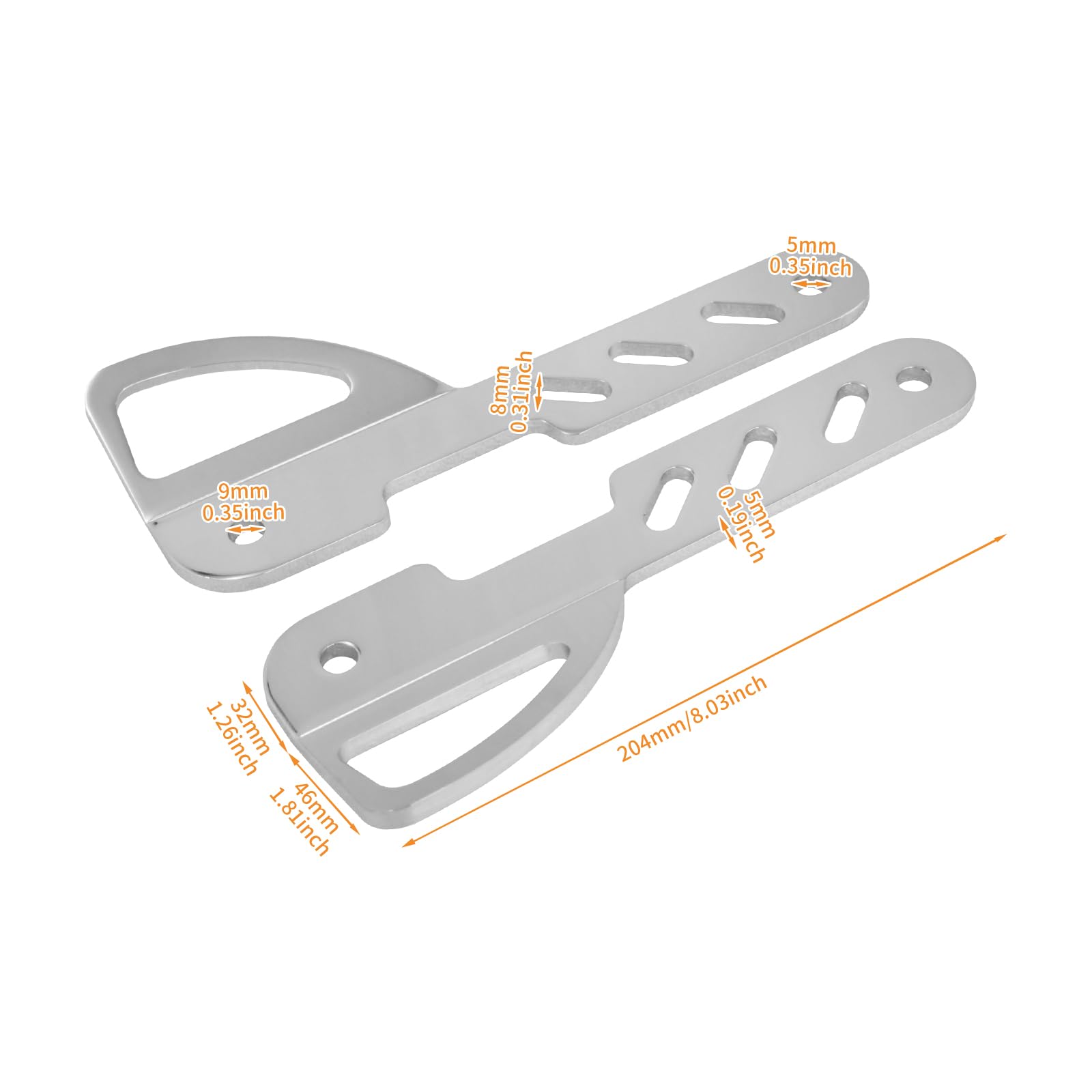 Support d'arrimage avant de moto pour fourche avant de moto, support de remorque pour Harley Touring Electra Glide Road King Street Road Glide Tri Glide 1993-2023 (chromé)