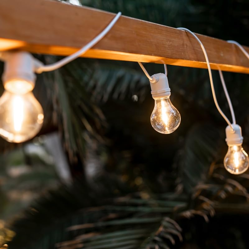 Allegra - Ghirlanda luminosa solare e ricaricabile per esterni, 10 luci LED, colore: bianco