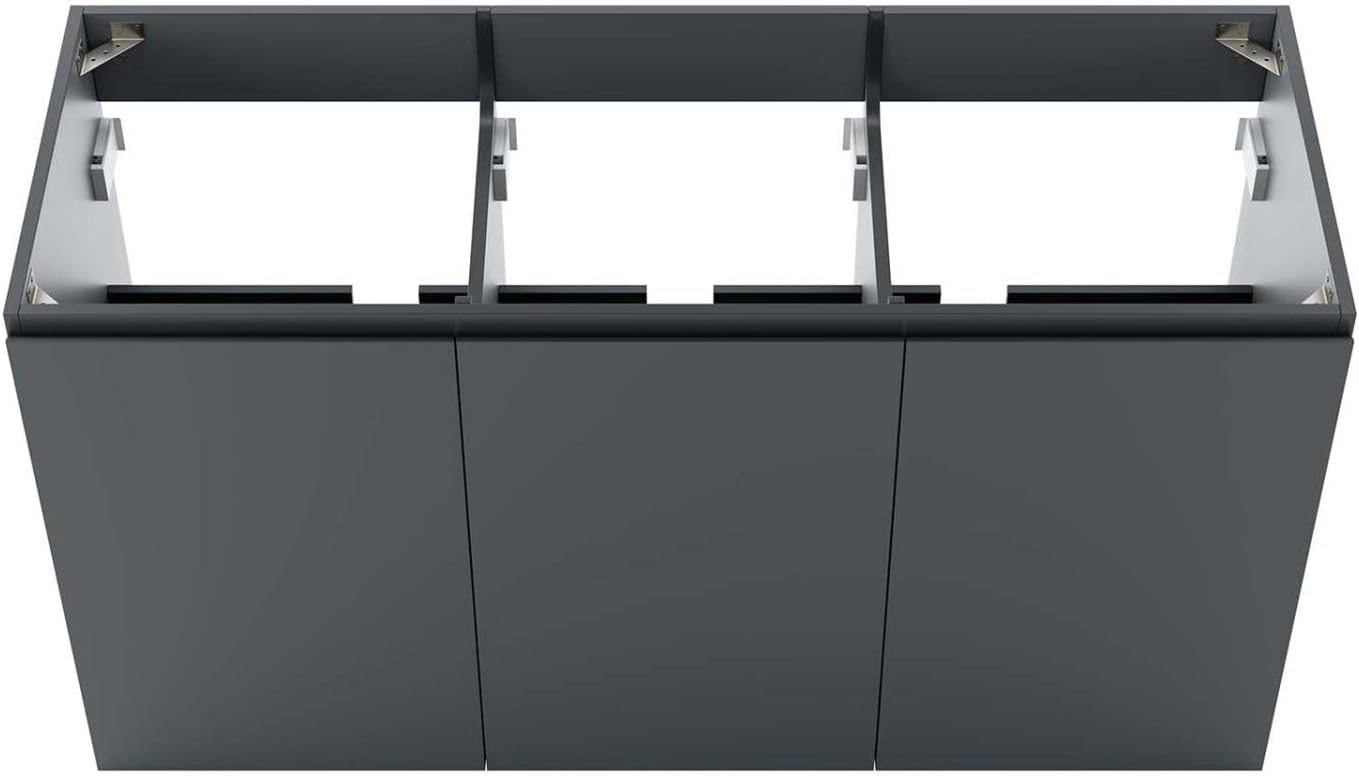 Modway Vitality 47" Particleboard Melamine Wall-Mount Bathroom Vanity in Gray