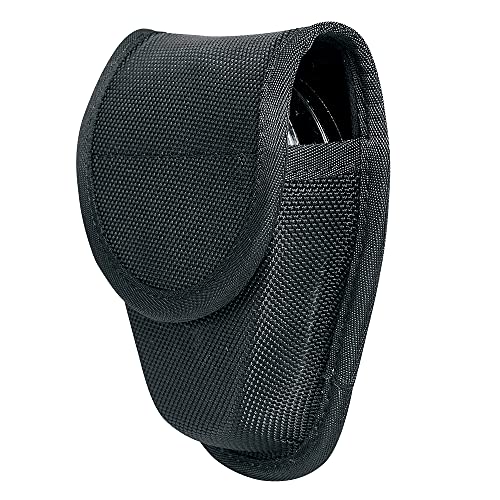 TAFTACFR Double Handcuff Case Hidden Snap Law Enforcement Military Standard Double Handcuff Pouch with Belt Loop (1680D Nylon)