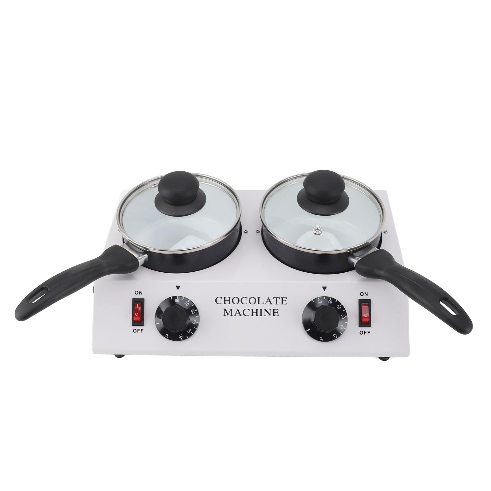 Chocolate Warmer, 2 Tanks Melting Machine Pot Melter with Constant Temperature Aluminum Non Stick Manual 2k for Milk Cream and Heating (US Plug 110V)