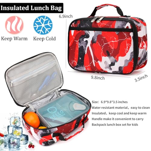 Image of Ladyzone Camo School Backpack Lunch Box Set Lightweight Schoolbag Travel Camp Outdoor Daypack