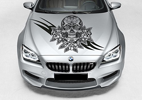 Autocollant Vinyle Tête De Mort Motif Crâne - Finition Brillante, Pour Voiture, Moto, Tuning