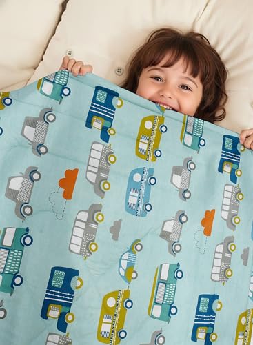 Image of FRESH FROM LOOM Rotary Printed Micro Fiber Comforter | Dohar | Quit | Single Bed | Double Weaved | Washable | Hypoallergenic Skin Friendly (Bus-Aqua | 60x90 Inches, Single Bed)