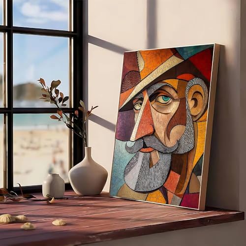 Décoration murale Picasso salon toile contre murs blancs vides 60x80