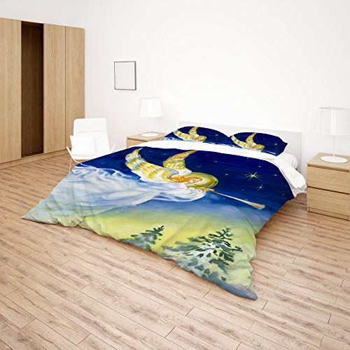 Parure de lit motif ange polyester lit simple anti-plis