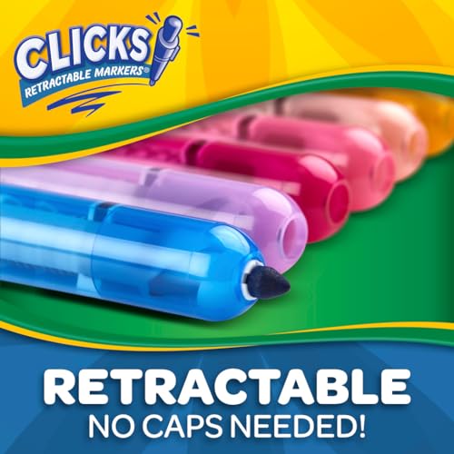 Crayola 58-8370 Clicks Retractable Tip Markers (10Ct), Washable Art Marker Set, Coloring Markers For Kids thumb #3