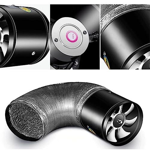 Ventilador de extracción circular multifuncional potente y silencioso para baño, cocina, oficina y ático, montaje en ventana, color negro, 10 pulgadas miniatura 4