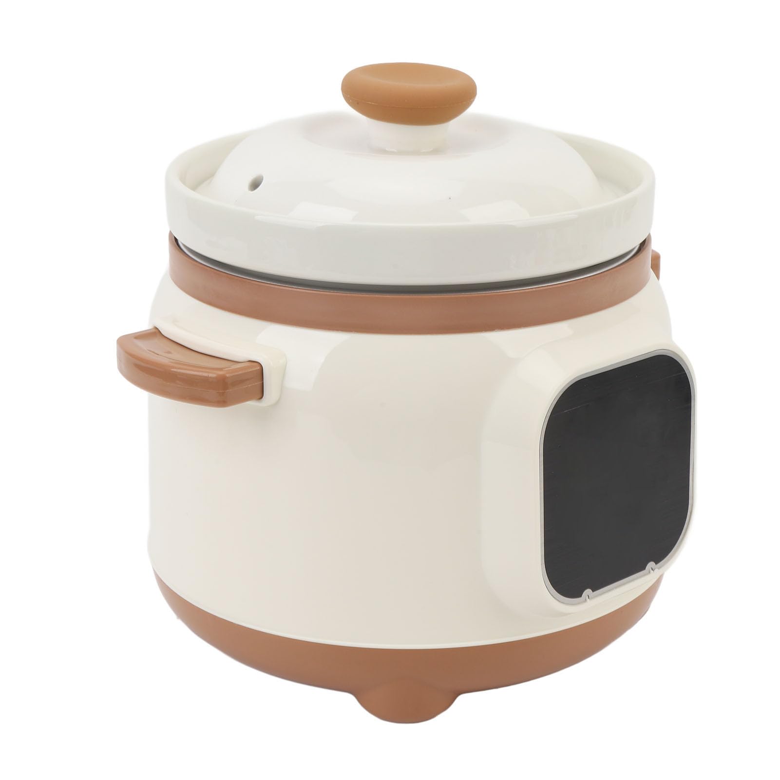 Olla de Cerámica Eléctrica de Cocción Lenta, Olla Arrocera Multifunción Automática, Reserva de 24 Horas, Olla de Guisado Multiusos de 235 W para Cocina (Enchufe de la UE)