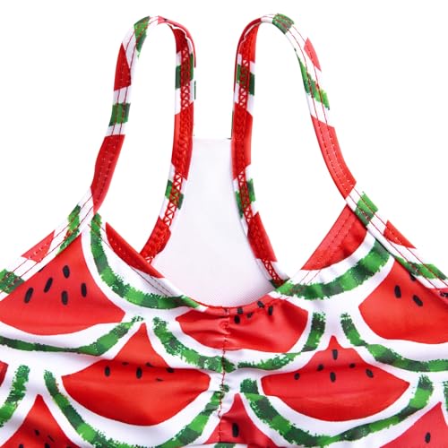 Image of Funnycokid Girls Swimsuit 3 Pieces Zip Rash Guard Bathing Suits Set Kids Bikini Boyshort Summer Swimwear 3-14 Years