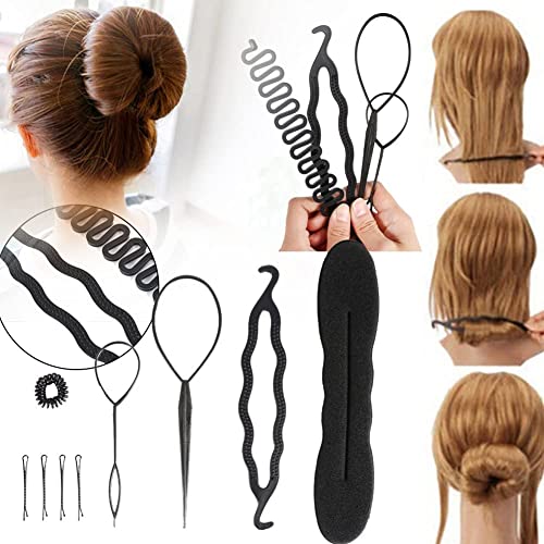 Hair Styling Accessories, Hair Bun Maker Braiding Styling Disk Twist Tools DIY Accessories(#1), Black - Image 4