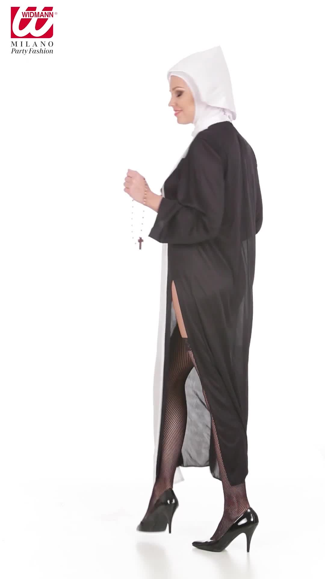 W WIDMANN MILANO Nonnen-Kostüm Größe XL – Komplett Mit Kleid, Gürtel & Haube Für Fasching Oder Party