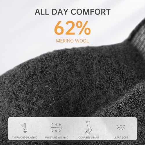 SAMSOX Merino Wool Boot Socks, Made in USA Heavyweight with Cushioned Toe Box, Steel Toe Crew Work Socks (Ironman)2