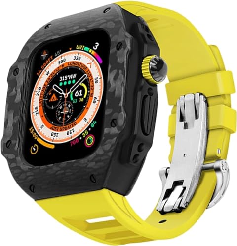 Kit conversion Apple Watch Ultra 49 mm avec boîtier carbone et bracelet caoutchouc RM