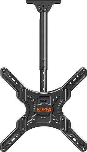 ELIVED Soporte de techo para TV que se adapta a la mayoría de televisores de pantalla plana LED, LCD OLED de 26 a 65 pulgadas, soporte de montaje de