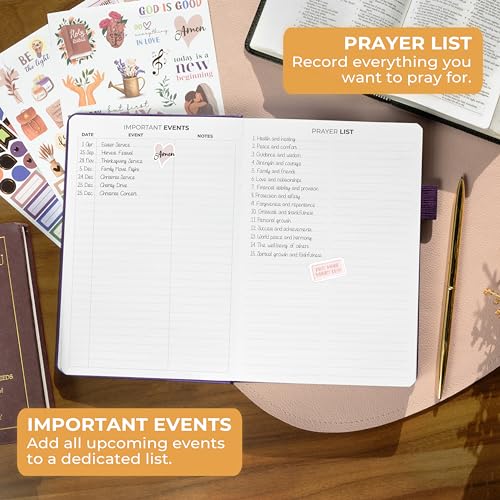 Clever Fox Prayer Journal – Daily Devotional & Gratitude Notebook – Religious Planner & Gods Book – Faith Based Gifts & Accessories (Purple) - Thumbnail 6