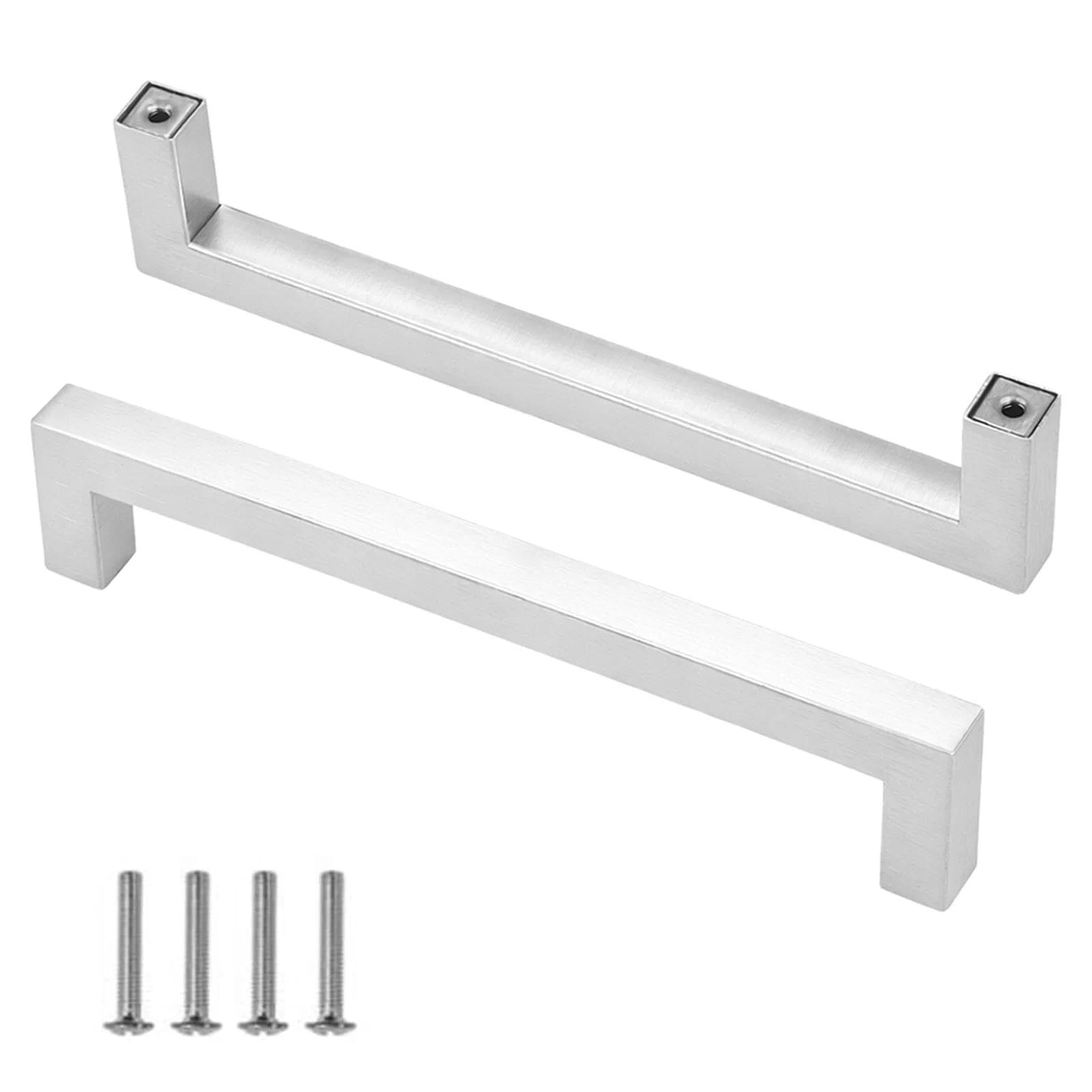 MNFPSJB 2 Pack Cabinet Handles Stainless Steel Cupboard Handles Silver Kitchen Door Handles Furniture Drawer Knobs (Hole Center 160mm)
