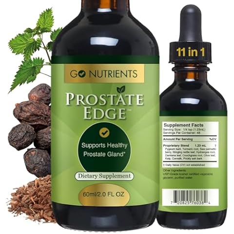 Go Nutrients Prostate Edge - Advanced Prostate Supplements for Men, Organic Saw Palmetto Extract & Herbal Formula, Support Prostate Health, Reduce Urination at Night, Prostate Relief Drops - 2oz Cover