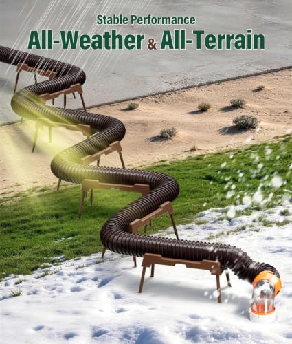 Image of RV Sewer Hose Support, 15FT Heavy-Duty Camper Waste Hose Holder with 7 Foldable Sections, Adjustable & Stable Waste Drainage Support with Strap, Stackable & Weather-Resistant, Brown (Patent Pending)