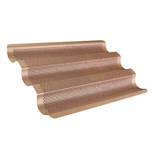 Ciieeo French Bread Nonstick Baking Tray 3 Slot Pan Heavy Duty Safe for Oven Easy to Clean