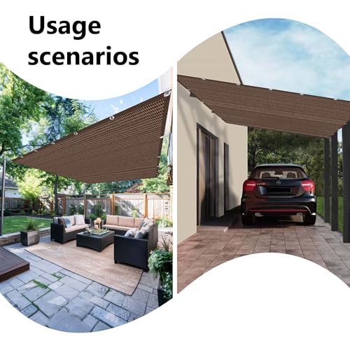 Toldo vela de sombra rectangular exterior transpirable marron 3