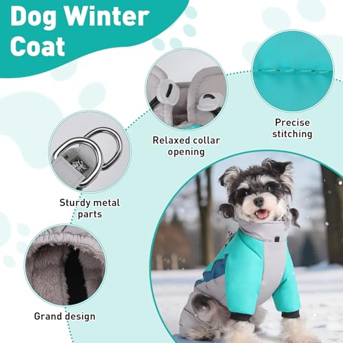 Duuclume Hunde-Wintermantel, warme Jacke, verstellbar, wasserdicht, 4 Beine, Haustier-Overall mit D-Ring und reflektierenden Streifen für kleine bis große Hunde (Schwarz-Grau, L)