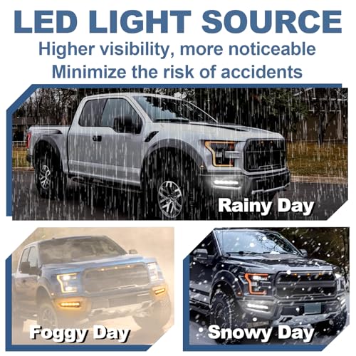 LED Fog Lights for Ford F150 Rapto r Accessories Front Bumper,DRL with Amber Turn Signals (Only for 2017-2020) by CFDSDE - Image 5