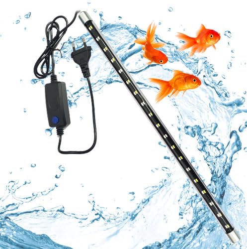 jainsons pet products glass aquarium led light, fully submersible (waterproof) 4 mode colour changing led lamp for fish tank adjustable led light with 2 suction cup (t4-600 pro-14w)