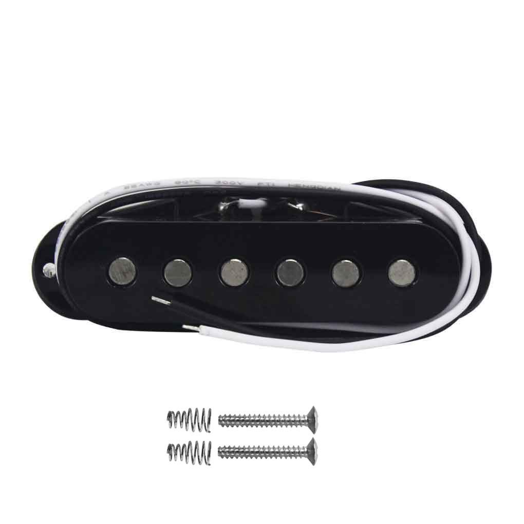 FLEOR Alnik 5pcs Strat Pickup Single Coil Pickup Guitar Neck Pickup Flat Pole for Strat Squier Electric Guitar, Black