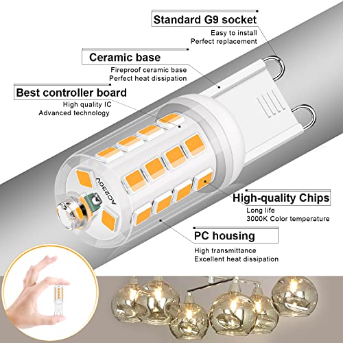 Lampadina LED G9, lampadina LED 4W 3000k Bianco