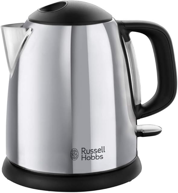 Russell Hobbs Victory 24990-70 Kettle 1L Quick Boil Marking Cups Easy Open Compact Design (Refurbished)