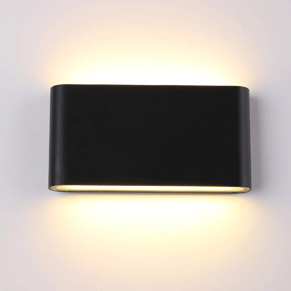 ITOSUI Modern LED Wall Sconce Lighting Fixture Lamps, 12W Warm White 3000k Up and Down Outdoor Waterproof Wall Lamps for Living Room Bedroom Hallway Home Room Decor (Color : Black-6000k)