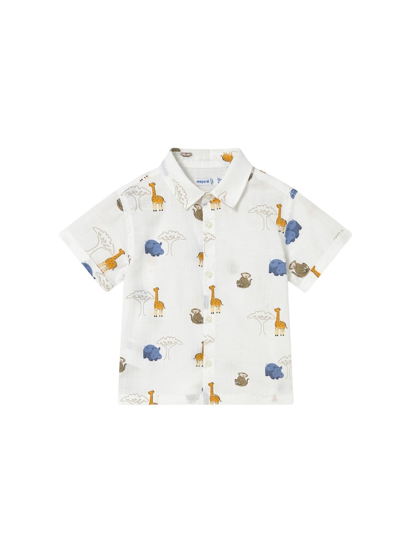 Mayoral Camicia m/c Stampata per Bimbo Bianco