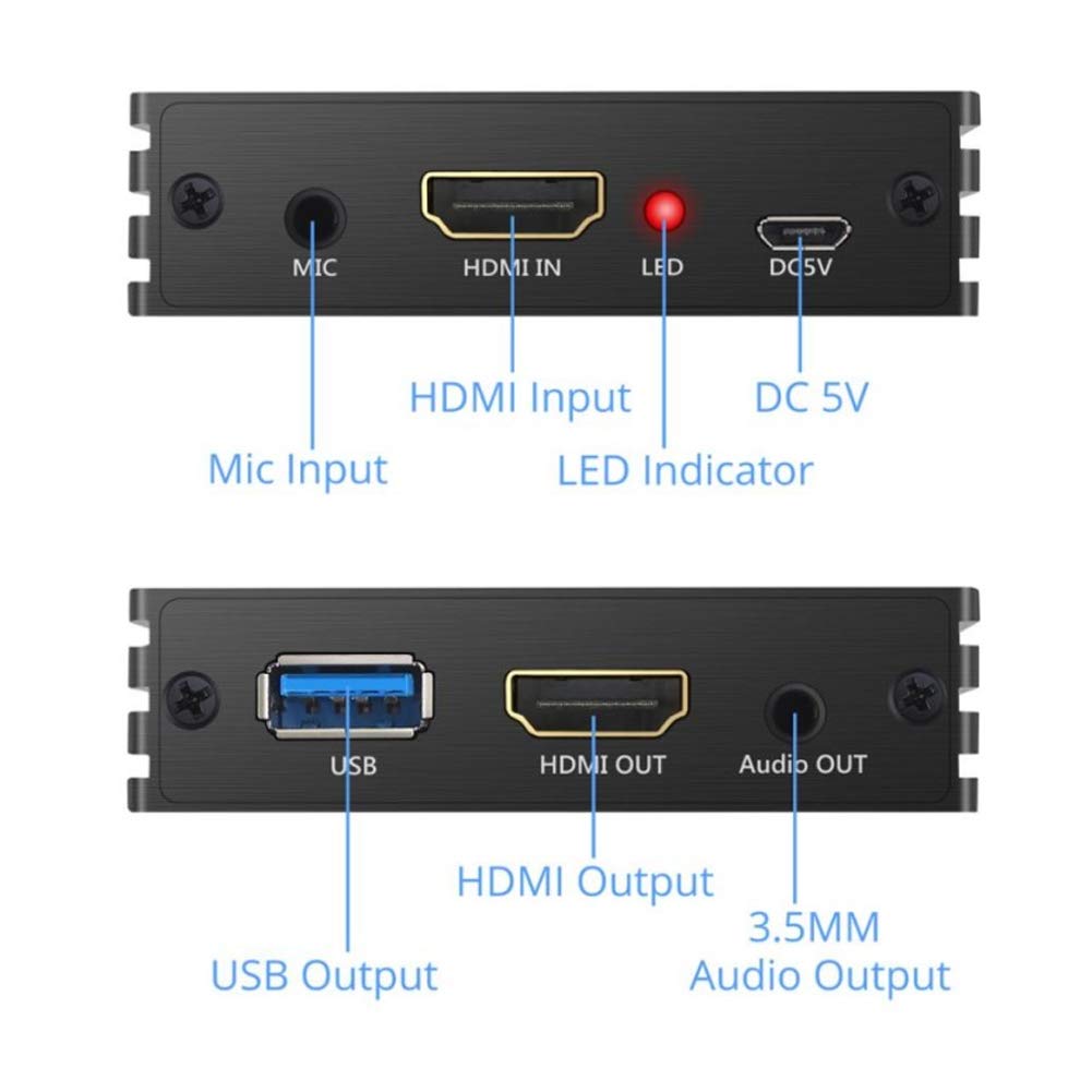 S300 Scheda di acquisizione 4K per streaming, Full HD 1080P 60FPS USB 3.0 Scheda di acquisizione audio video HDMI per sistemi operativi Linux Os X, acquisizione di giochi
