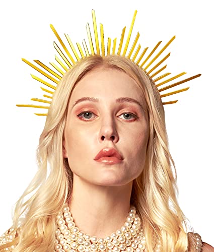 Halo Crown Sunburst Spike Crown Headpiece Mary Headband Women s Halloween Costume
