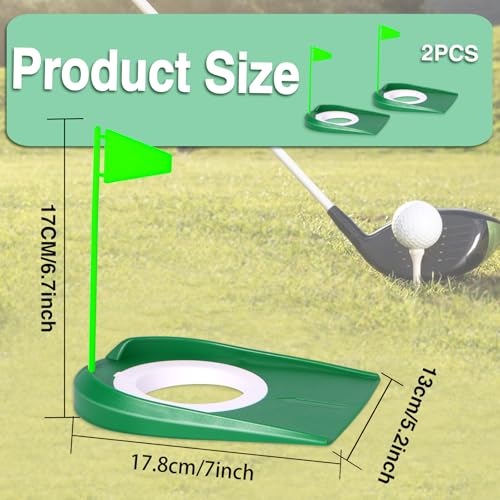 Image of Golf Putting Green Indoor Set, 2 Pack Cup with Flag, Practice Training Aids for Indoor Outdoor, Hole Putter Regulation Cup for Office