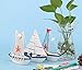 Dedoot Wooden Miniature Sailing Boat, Miniature Mini Sailboat Model Home Decor Set, Pack of 6 Sailboat Decor Sailboat Model Decoration 4.9X 4.3 x 1.2 Inches