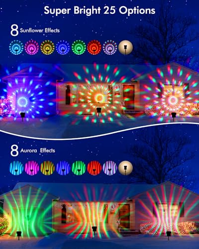 RGB/W Christmas Solar Spot Lights - 4 Pack
