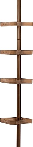 Miniatura 9 de Bath Bliss Organizador de ducha esquinero de tensión de 4 niveles Estantes Ajustable 48"-101" Organizador de baño Bañera y cabina de ducha