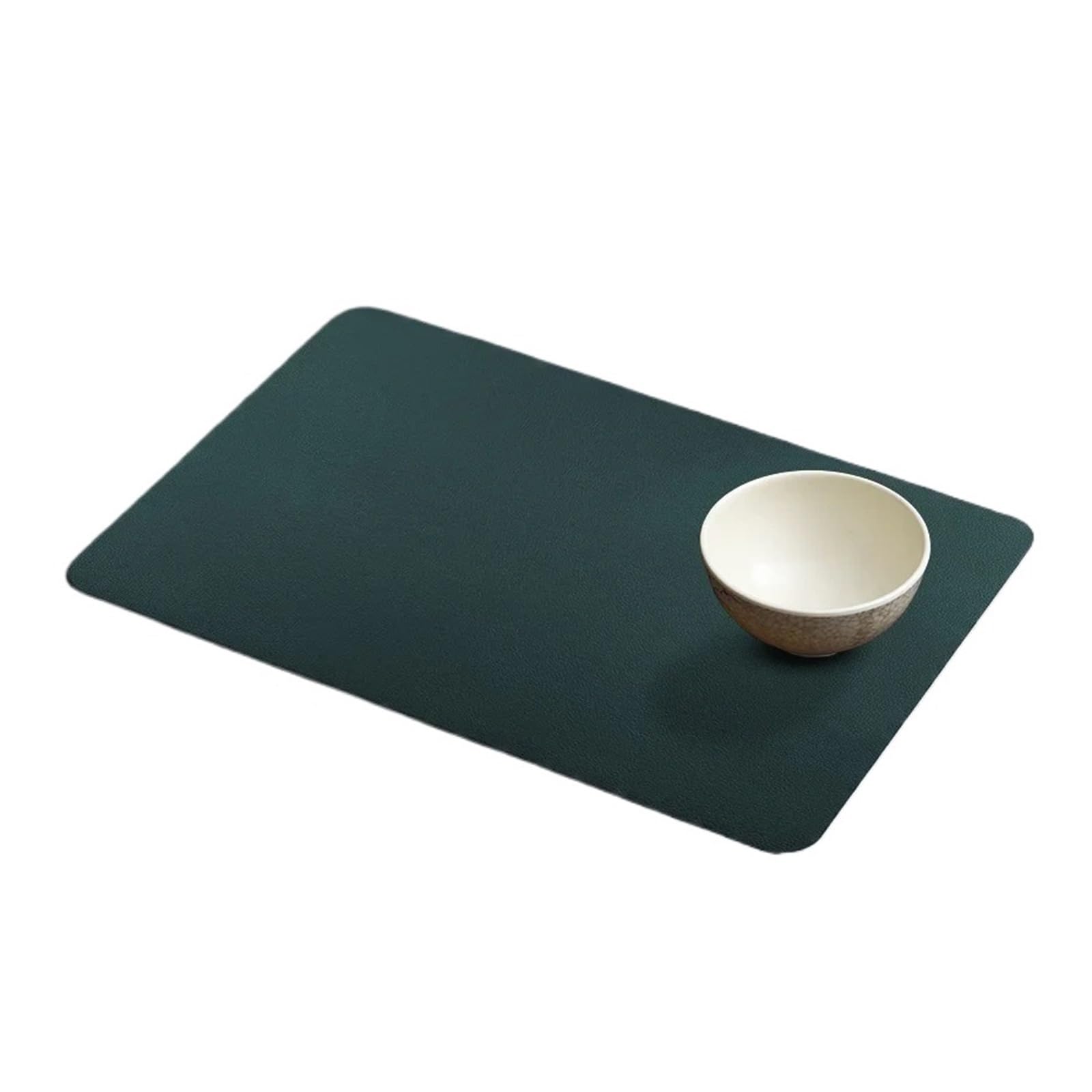 Set de table en cuir vegan anti-tache fini les nappes sales lot de 4 lavables vert beige