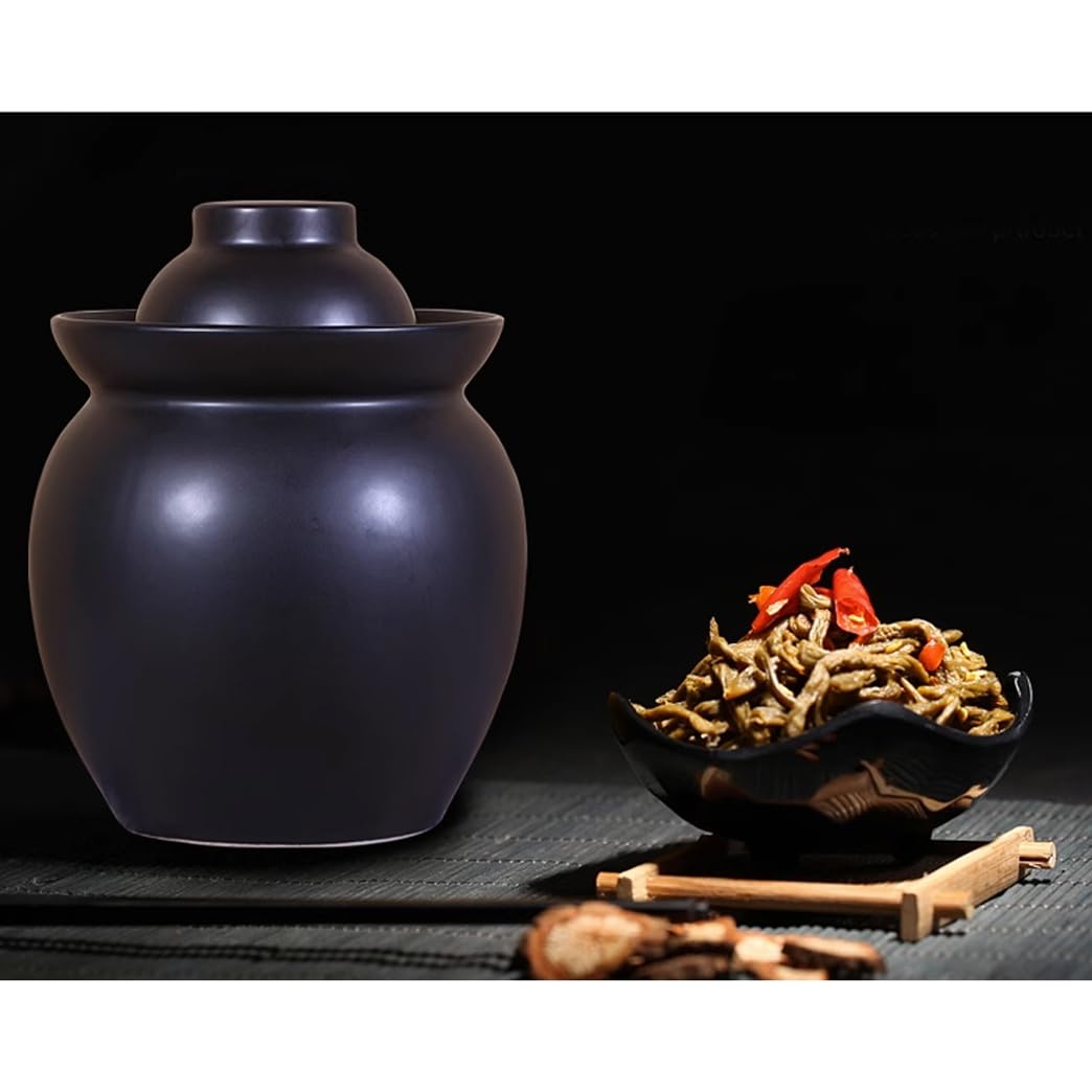 Ceramiczny słoik na marynaty z pokrywkami, tradycyjny chiński porcelanowy garnek do marynowania, ceramiczny garnek do fermentacji z uszczelką wodną pokrywką śluzy powietrznej, garnek do kiszonej