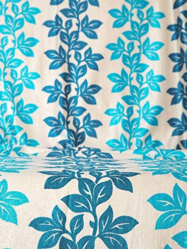 Image of Cortina Polyester Ready to Use Premium Floral Design Eyelet Curtains - 7Ft Set of 1 - Doors & Windows - Washable - for Bedroom Living Room Kids Room Hall Kitchen Office - Sheer Curtains - Blue 2