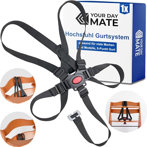Hochstuhl Sicherheitsgurt, 1 Set, in Schwarz, kompatibel mit Hauck, Stokke...