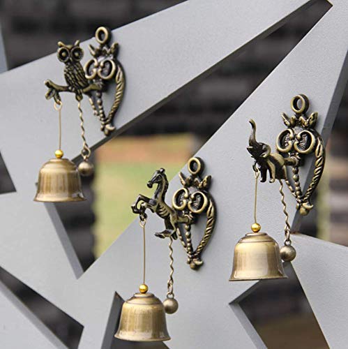 MUAMAX Antique/Vintage Owl Doorbell Shopkeeper Store Bell Wall Hanging Suction Dinner Bell Garden Bell (Owl)