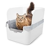 Modkat® Litter Tray, Extra Tall Base, Pee Shield, Reusable Litter Liner, Sifting Litter Scoop - White