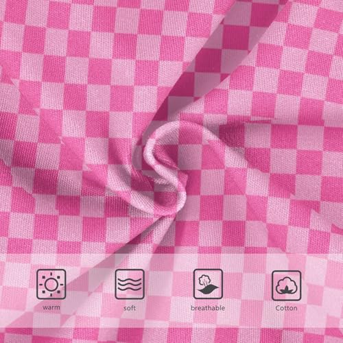 Pink Checkered Soft Cotton Girls Underwear Set for Toddlers 2T 8Y - Breathable and Stylish Kids Panties3