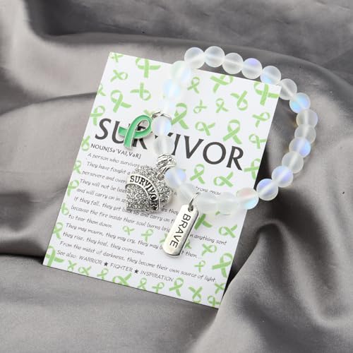 Image of UJIMS Organ Donation Awareness Gifts Green Rinbbon Bracelet Transplant Gifts Kidney Transplant Survivor Jewelry